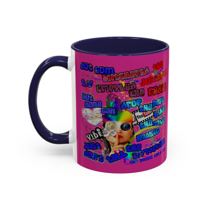 drop the beat - Accent Mug (pink)