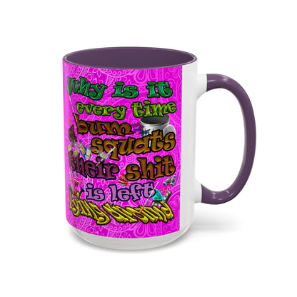 the bum's shit - Accent Mug (pink swirl)