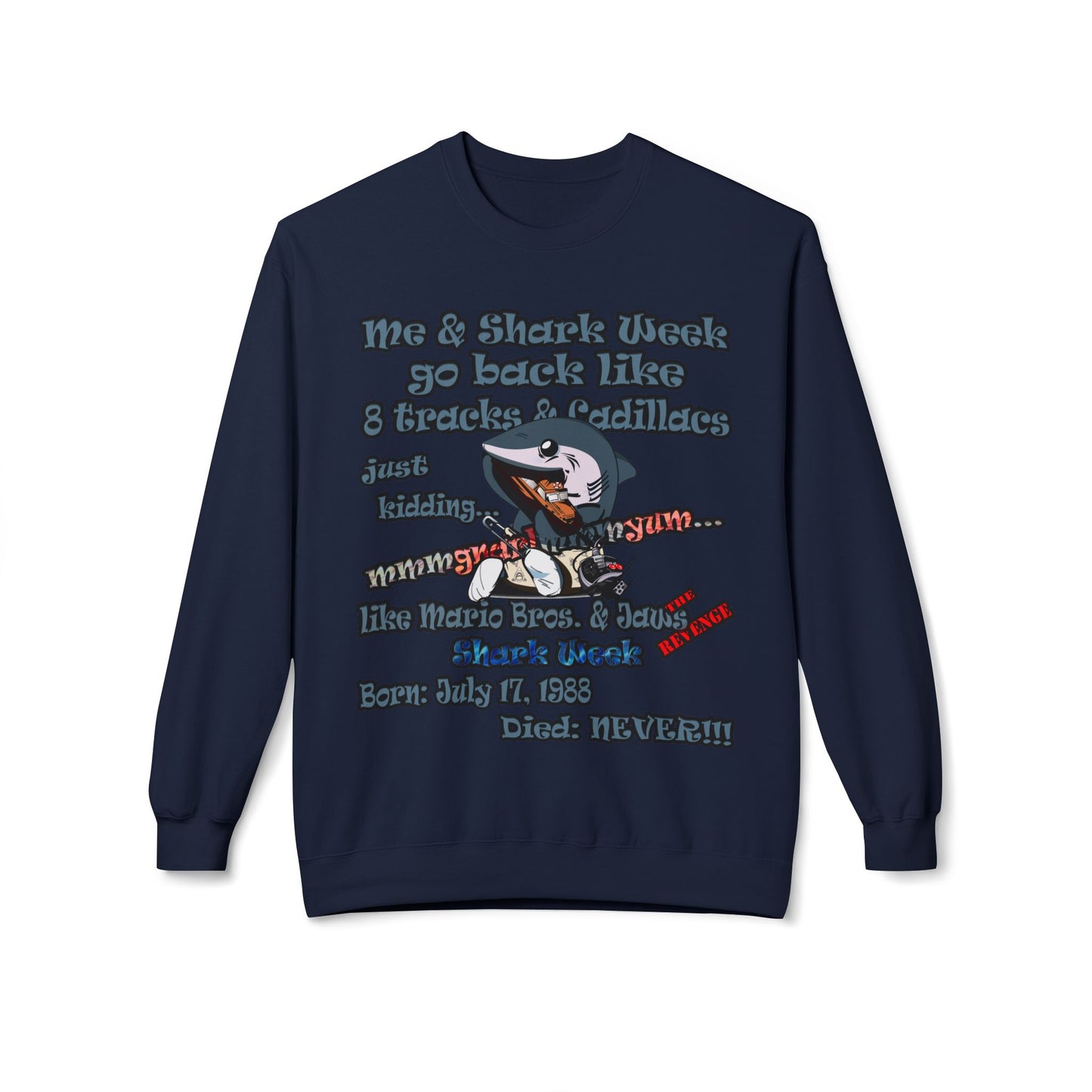 shark week - Unisex Midweight Softstyle Fleece Crewneck Sweatshirt