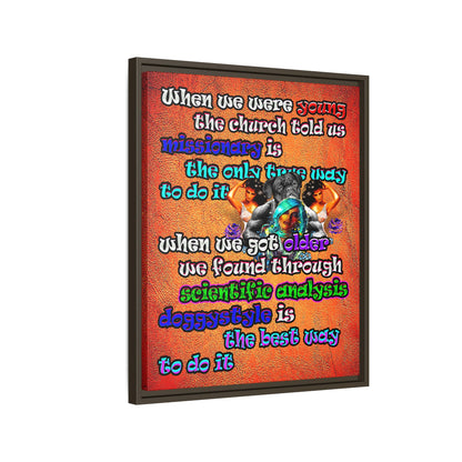 doggystyle - framed canvas art (burnt orange)
