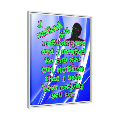 noticed you noticing - framed canvas art (blue-white wave)