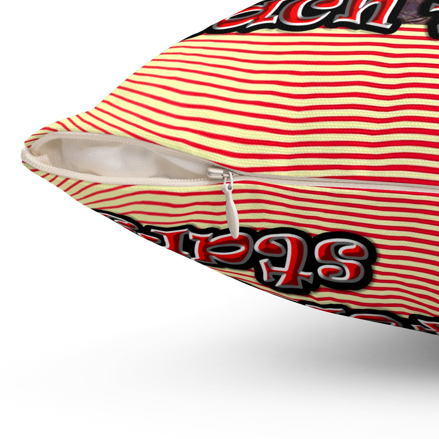 defy conquer reach - Spun Polyester Square Pillow - (yellow-orange wave)