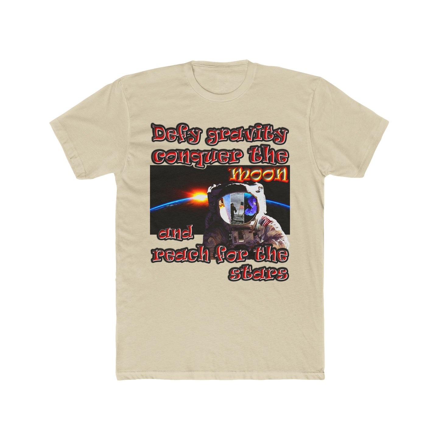 defy conquer reach - Men's Cotton Crew Tee