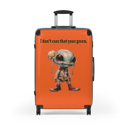 I don't care that your green - Suitcase (orange)