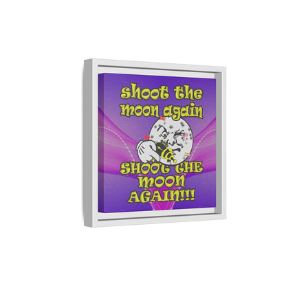 shoot the moon again - framed canvas art (purple-pink wave)