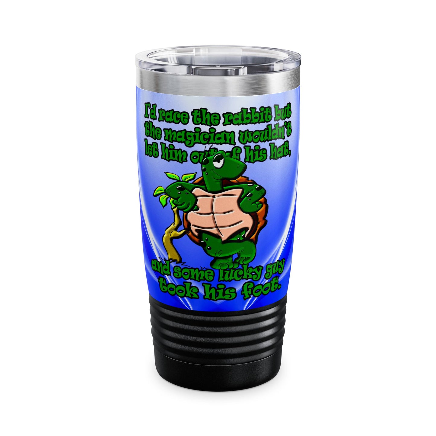 turtle race - Ringneck Tumbler, 20oz (blue-white wave)