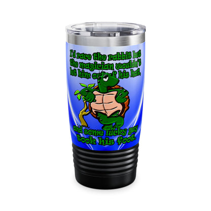 turtle race - Ringneck Tumbler, 20oz (blue-white wave)