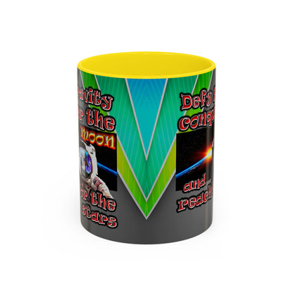 defy conquer reach - Accent Mug (rainbow split)