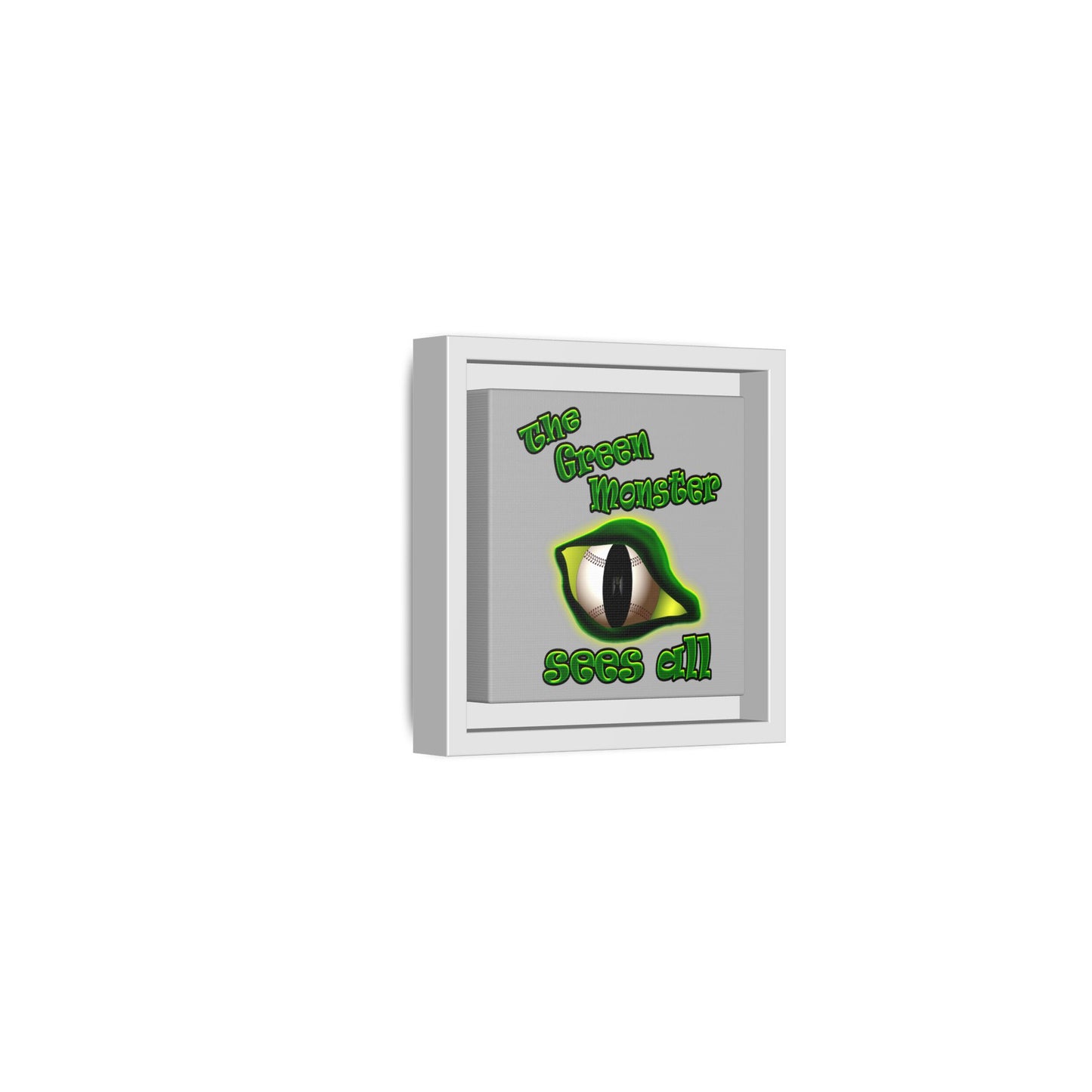green monster - framed canvas art (light grey)