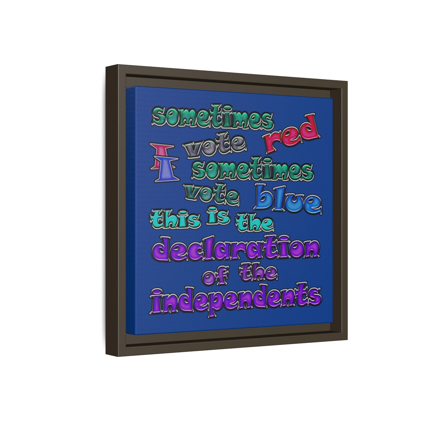 declaration of the independents - framed canvas art (dark blue)