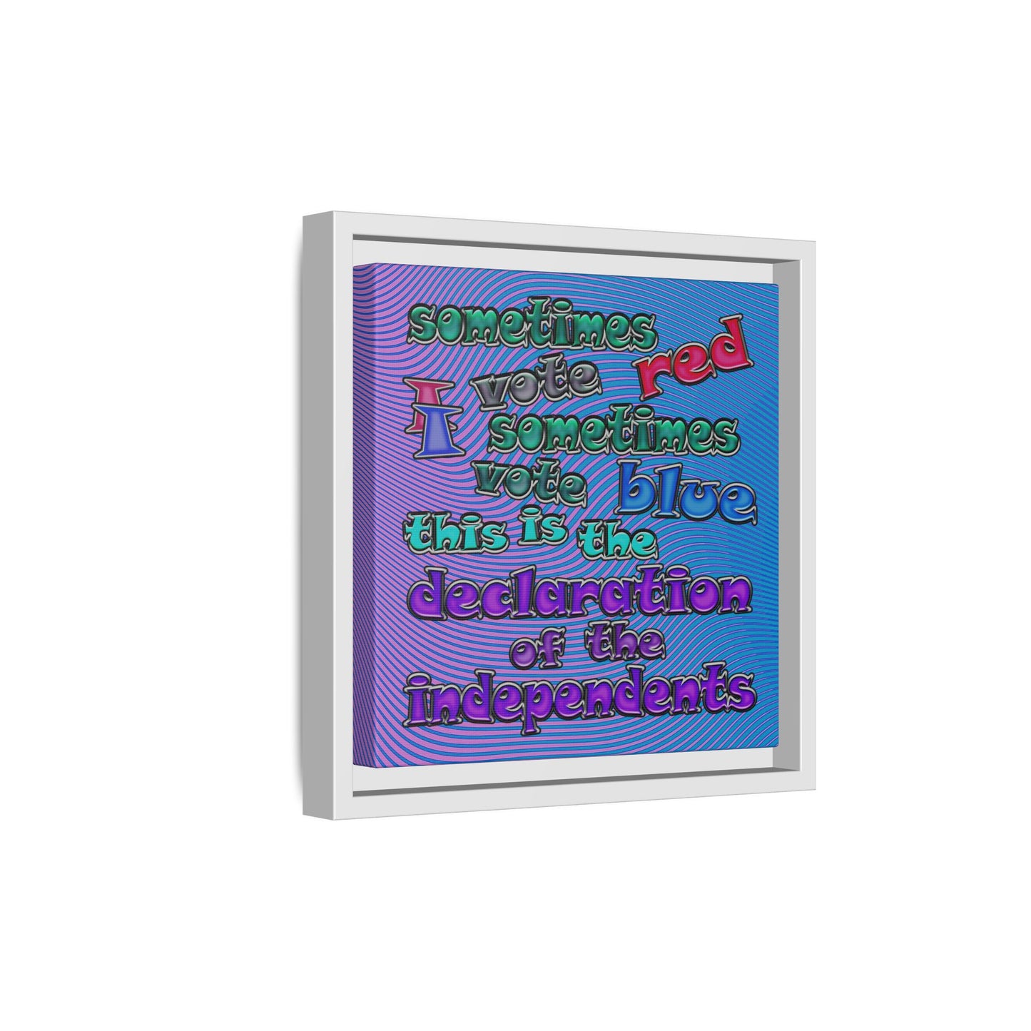 declaration of the independents - framed canvas art (light blue-purple wave)