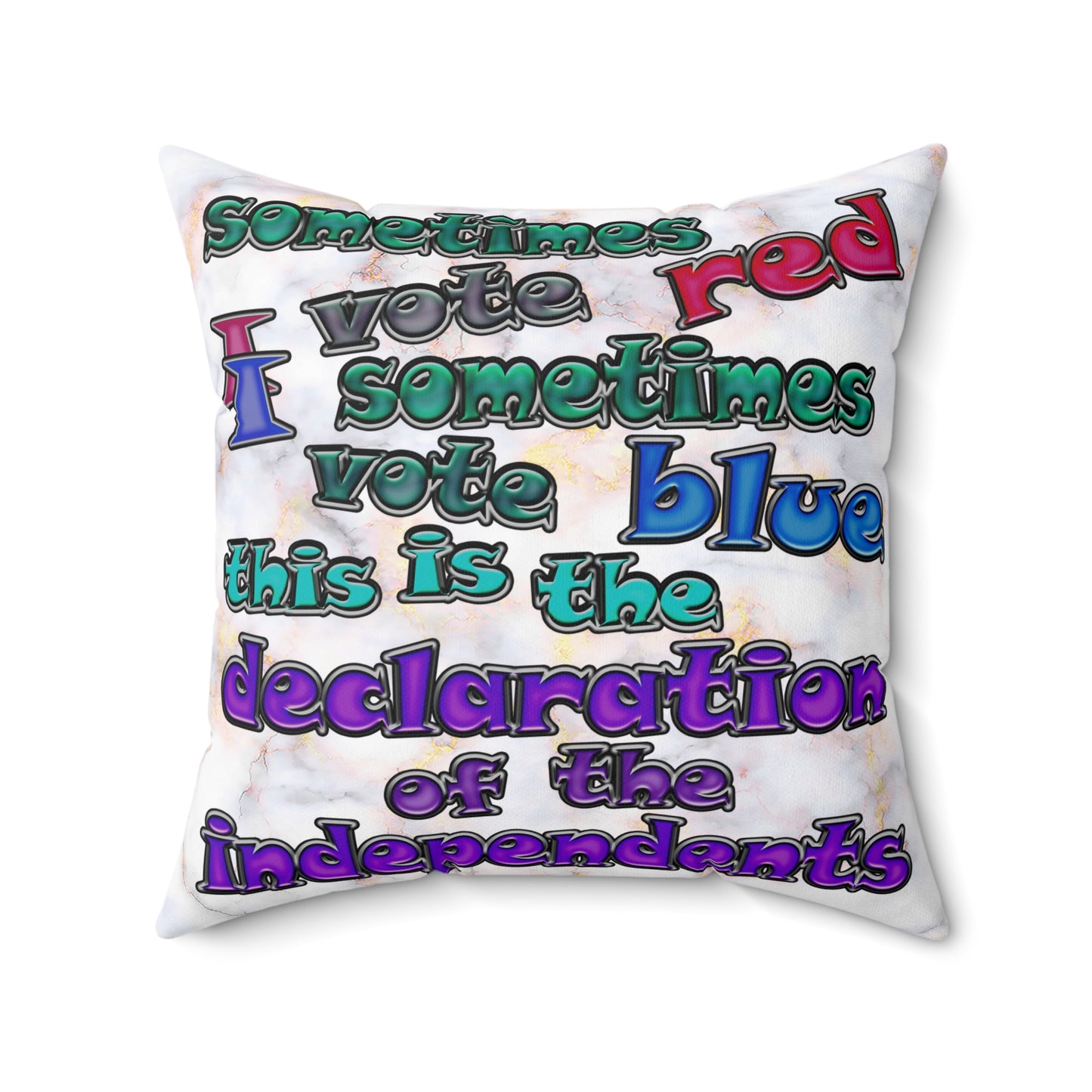 declaration of the independents - Spun Polyester Square Pillow - (white marble)
