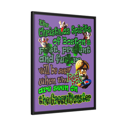 christmas spirits of boston - framed canvas art (light purple)