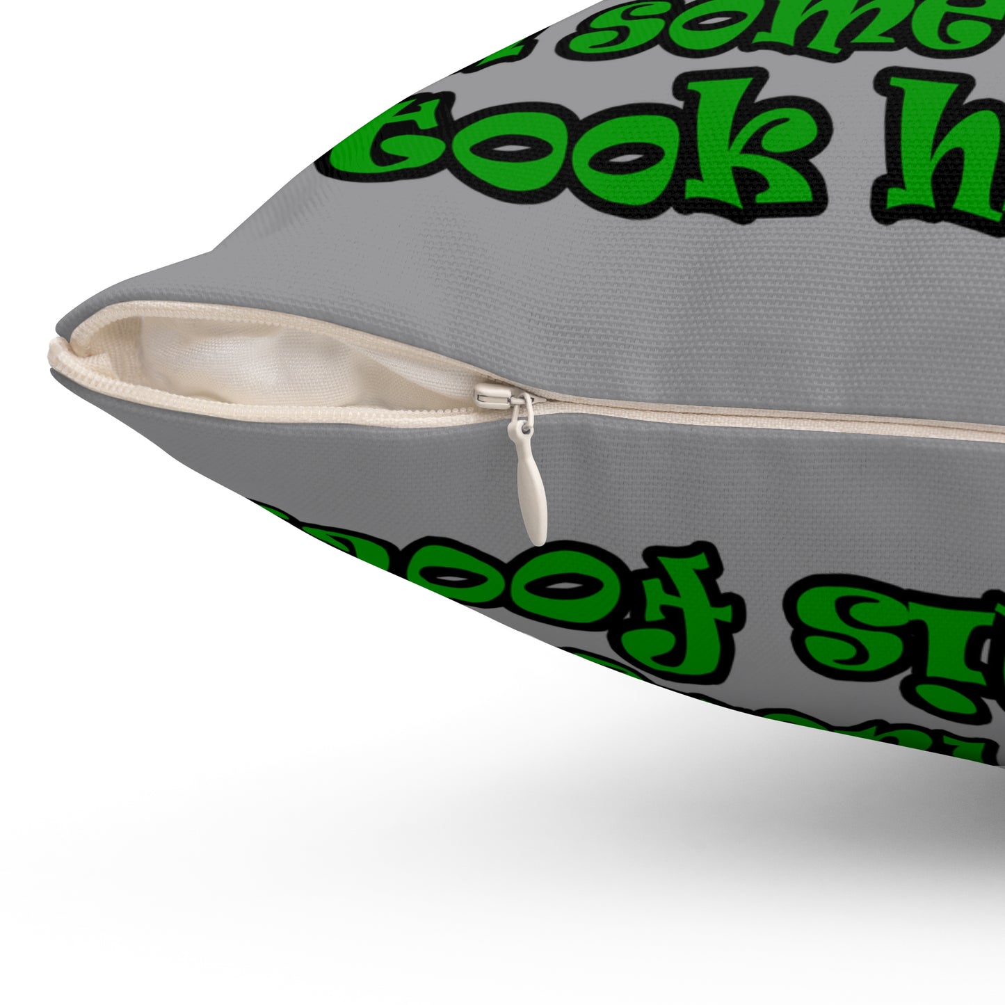 turtle race - Spun Polyester Square Pillow - (grey)