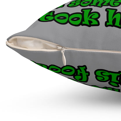 turtle race - Spun Polyester Square Pillow - (grey)