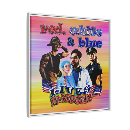 rw&b lives matter - framed canvas art (color blur)
