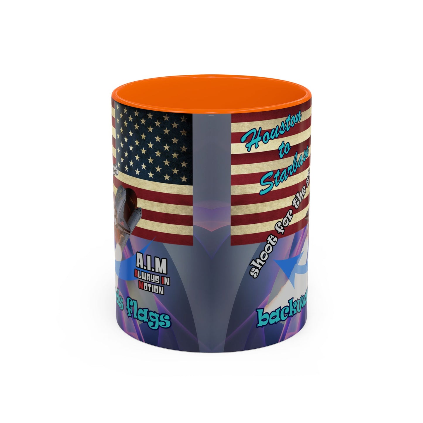 shoot for the stars - Accent Mug (grey-pink wave)