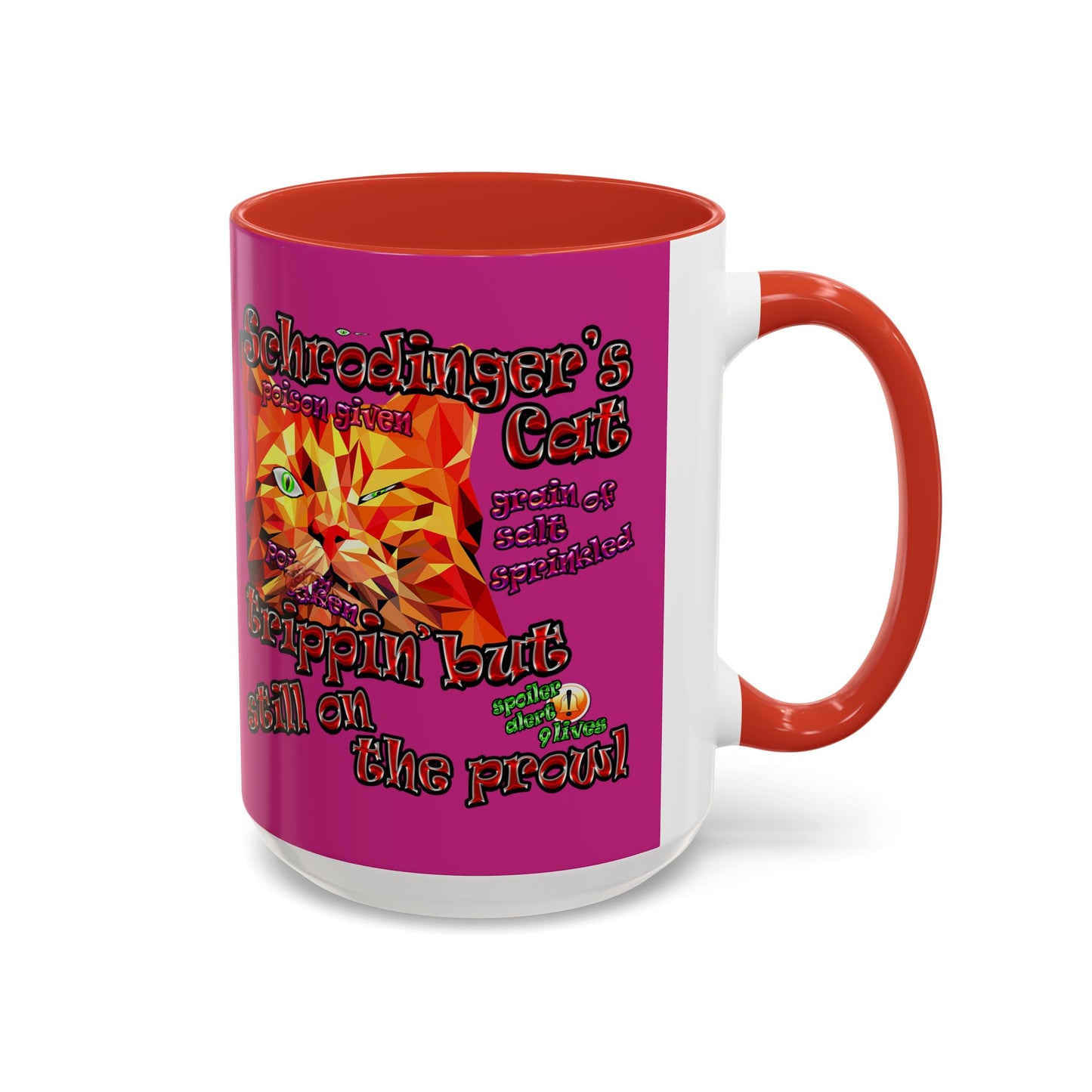 schrodinger's cat - Accent Mug (pink)