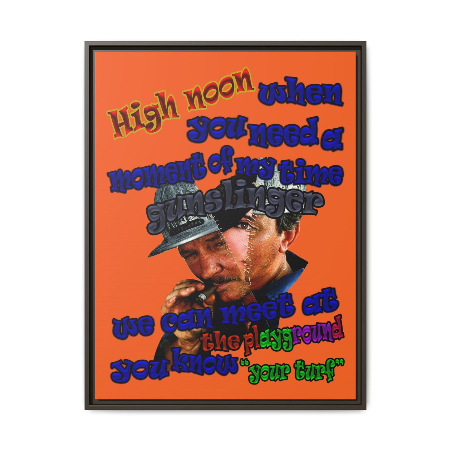 high noon - framed canvas art (orange)