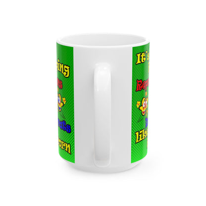 popping like popcorn - White Mug (logo green)