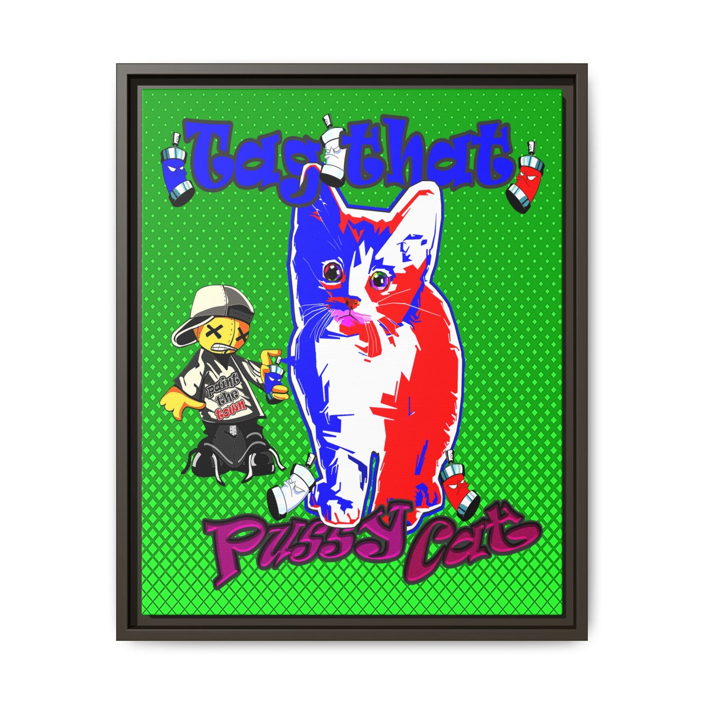 tag that - framed canvas art (logo green)
