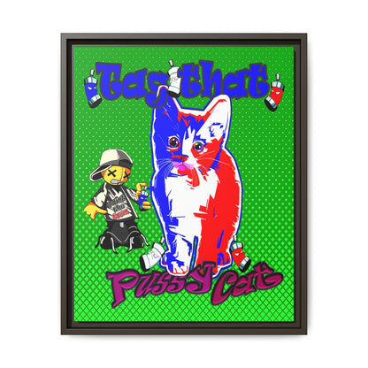tag that - framed canvas art (logo green)