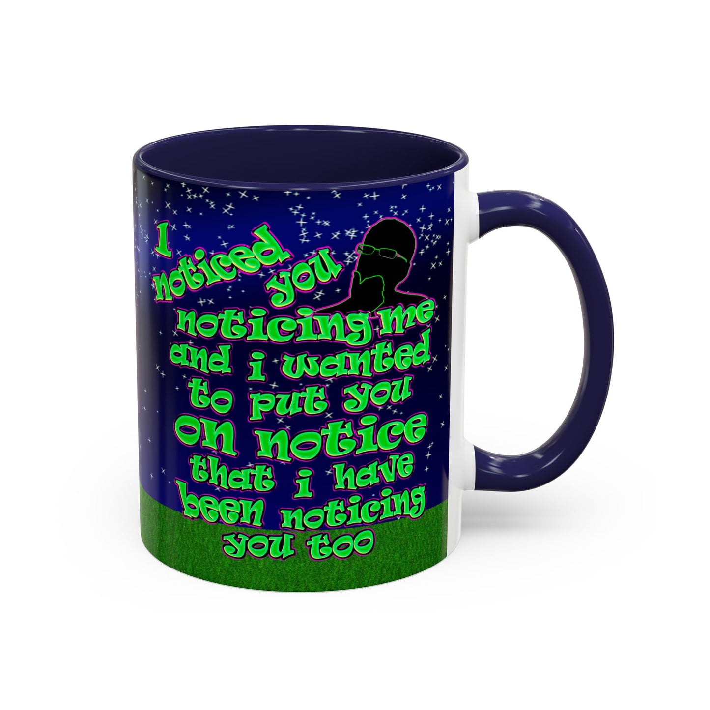 noticed you noticing - Accent Mug ('snoops' background)