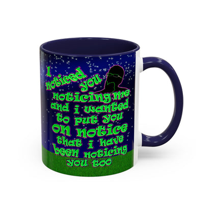 noticed you noticing - Accent Mug ('snoops' background)