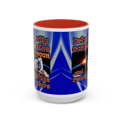 defy conquer reach - Accent Mug (blue-white wave)