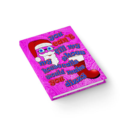 santa's shoes - journal-blank (pink swirl)