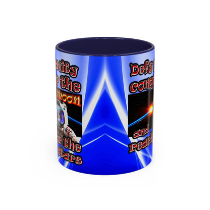 defy conquer reach - Accent Mug (blue-white wave)