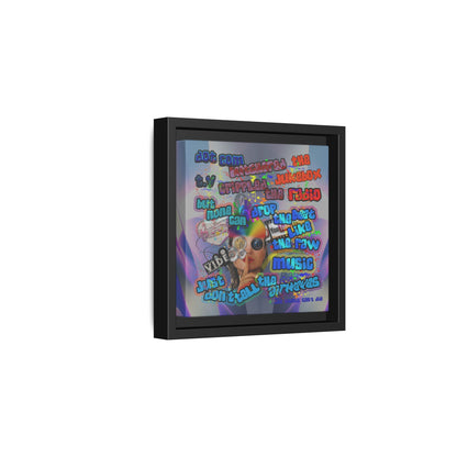 drop the beat - framed canvas art (grey-pink wave)