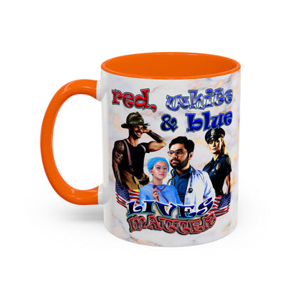 rw&b lives matter - Accent Mug (white marble)