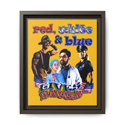 rw&b lives matter - framed canvas art (yellow)