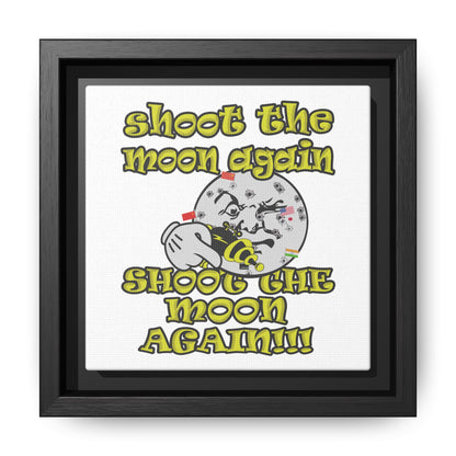 shoot the moon again - framed canvas art (white)