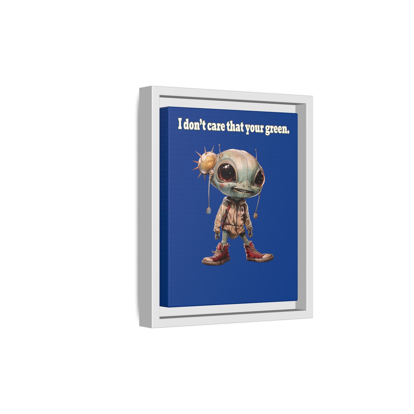 I don't care that your green - framed canvas art (dark blue)