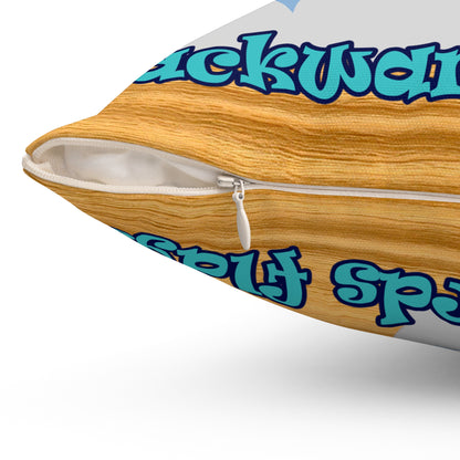 shoot for the stars - Spun Polyester Square Pillow - (butterscotch wood finish)