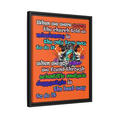 doggystyle - framed canvas art (orange)