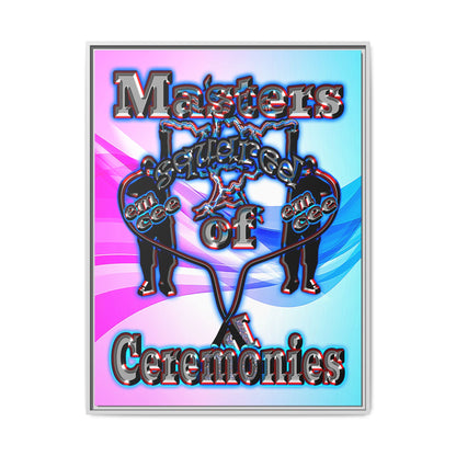 em cee squared - framed canvas art (light blue-pink wave)