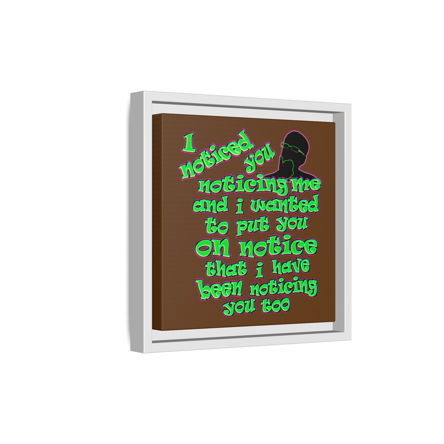 noticed you noticing - framed canvas art (brown)