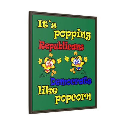 popping like popcorn - framed canvas art (dark green)
