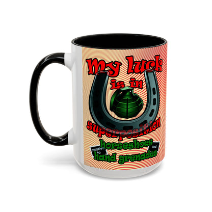 my luck - Accent Mug (yellow-orange wave)