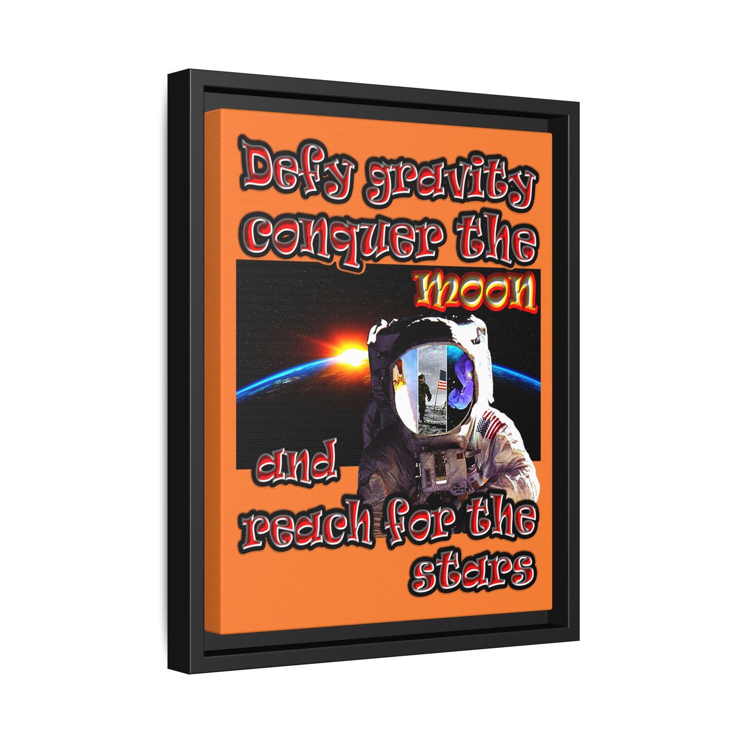 defy conquer reach - framed canvas art (crusta)
