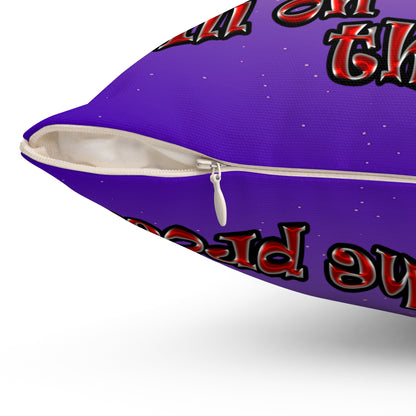 schrodinger's cat - Spun Polyester Square Pillow - (purple-pink wave)