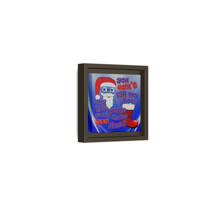 santa's shoes - framed canvas art (blue-white wave)