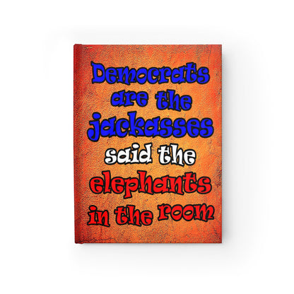 donkeys and elephants - journal-lined (burnt orange)
