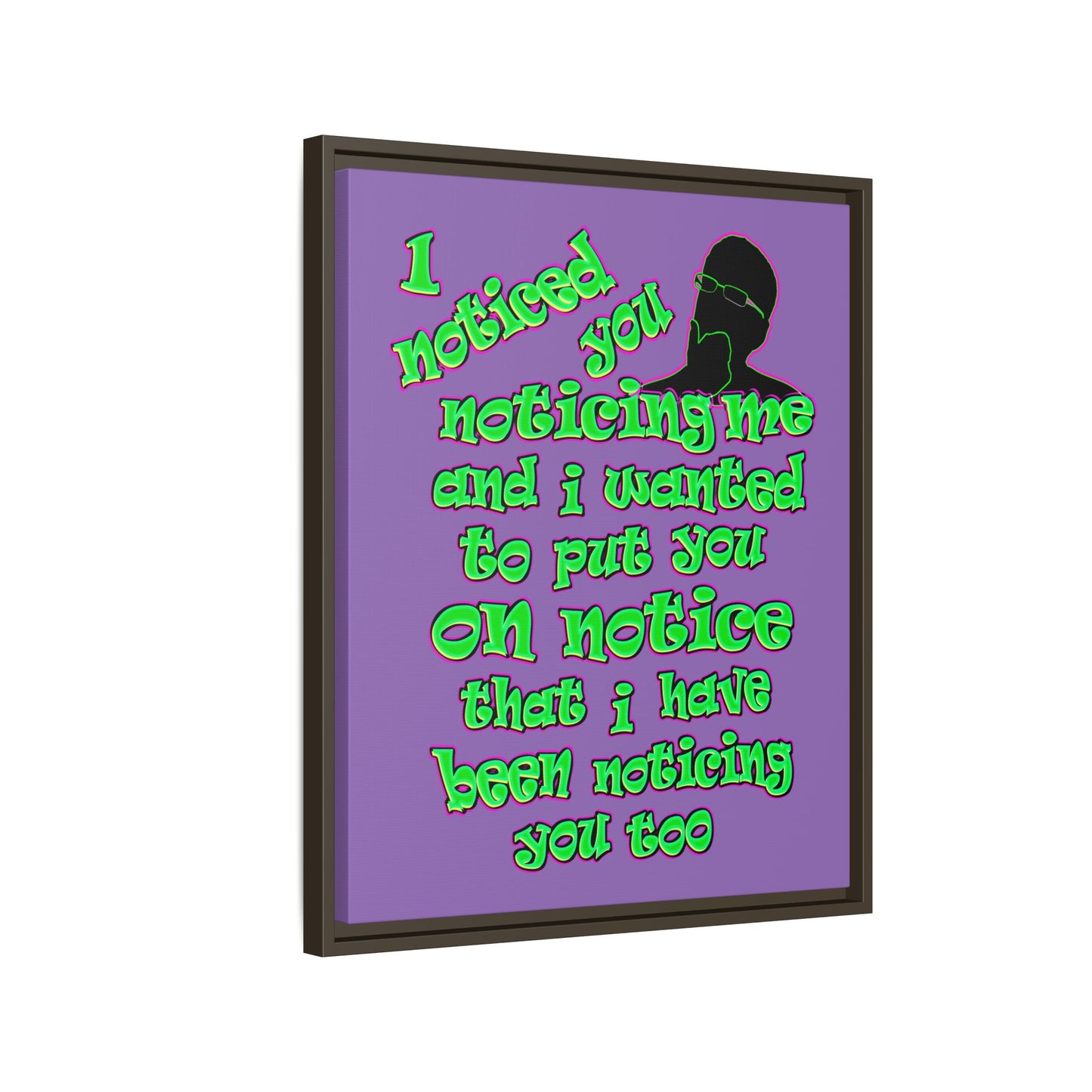 noticed you noticing - framed canvas art (light purple)