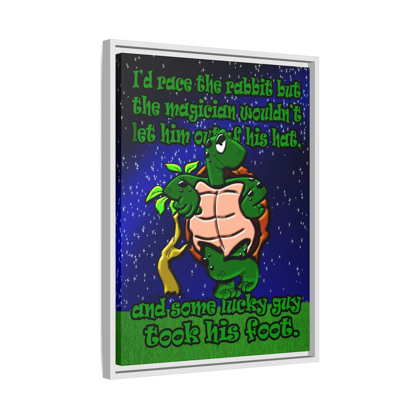 turtle race - framed canvas art ('snoops' background)