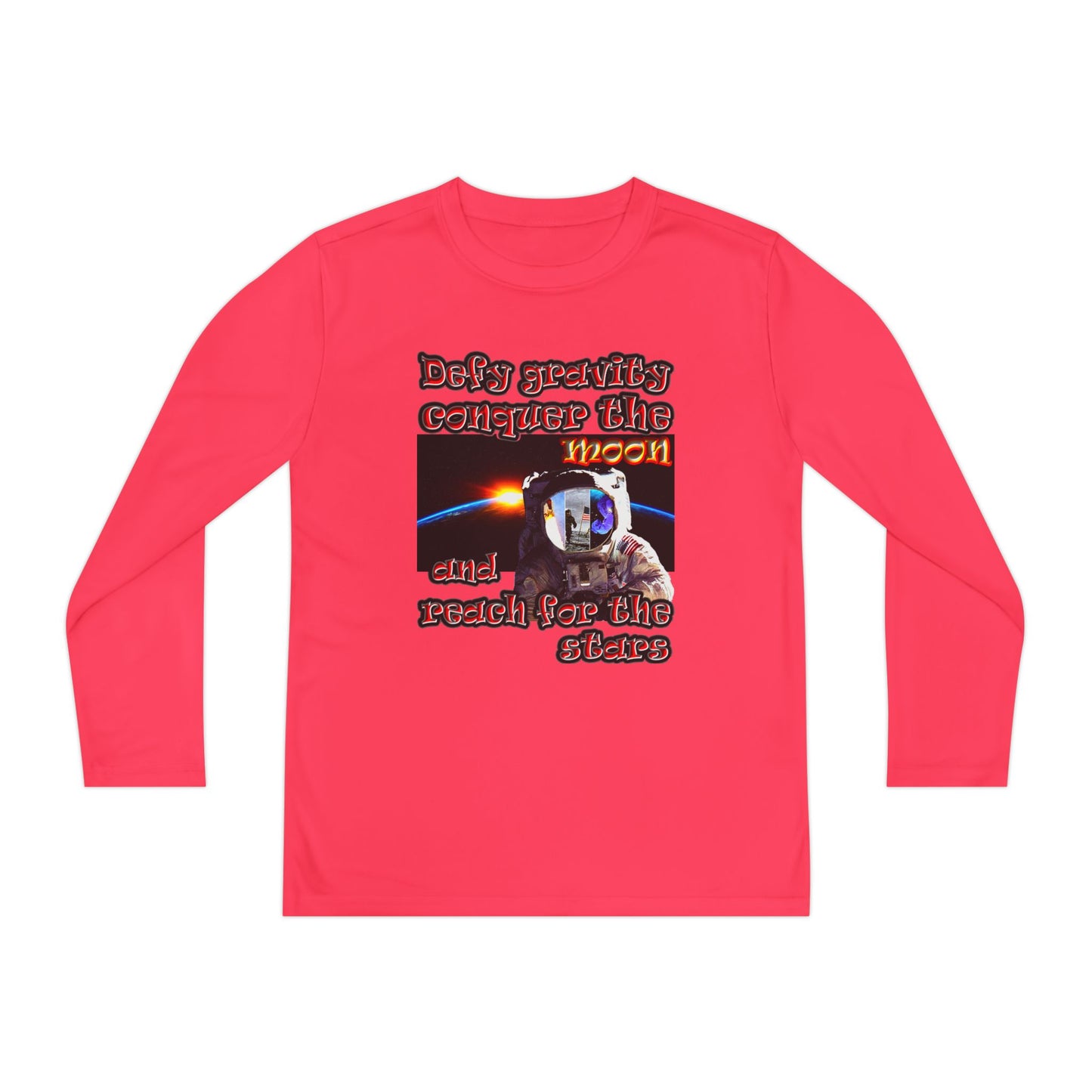 defy conquer reach - Youth Long Sleeve Competitor Tee