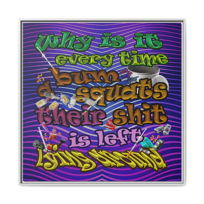 the bum's shit - framed canvas art (purple wave)
